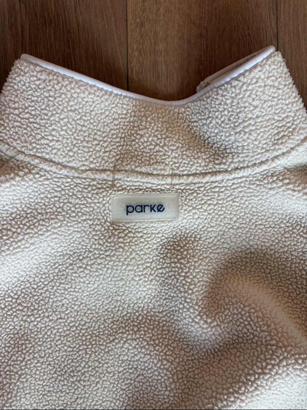Parke Cozy Cream Fleece Half-Zip Jacket - Picture 4 of 5